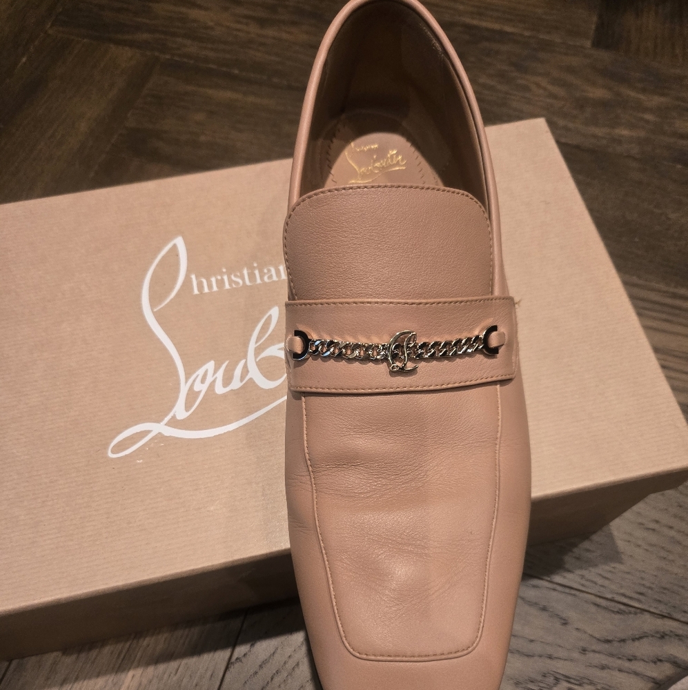 Mens Louboutin Slide/loafer Cream Color W Chain Across The Top Hp🔥🔥🔥 - Picture 4 of 7